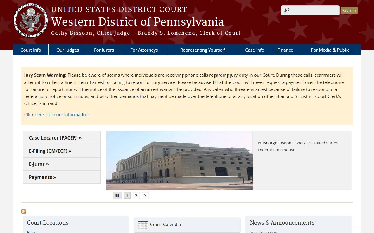 Federal courthouse reference for Greene County federal filing context